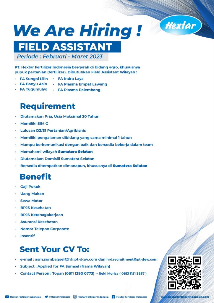 Lowongan-Field-Assistant-Sumatera-Selatan