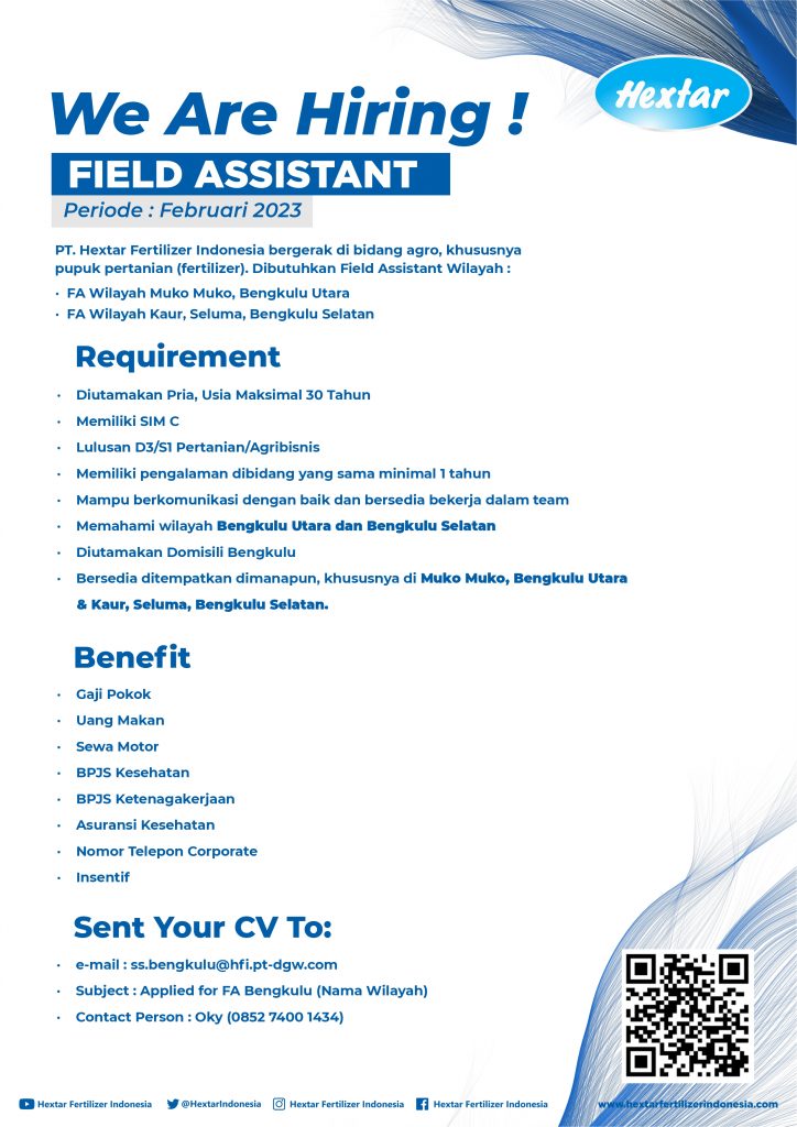 Lowongan-Field-Assistant-Wilayah Bengkulu